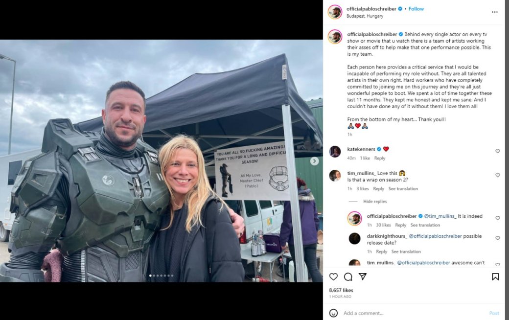 Пабло Шрайбер сообщил о завершении съёмок 2 сезона сериала Halo — фото 1
