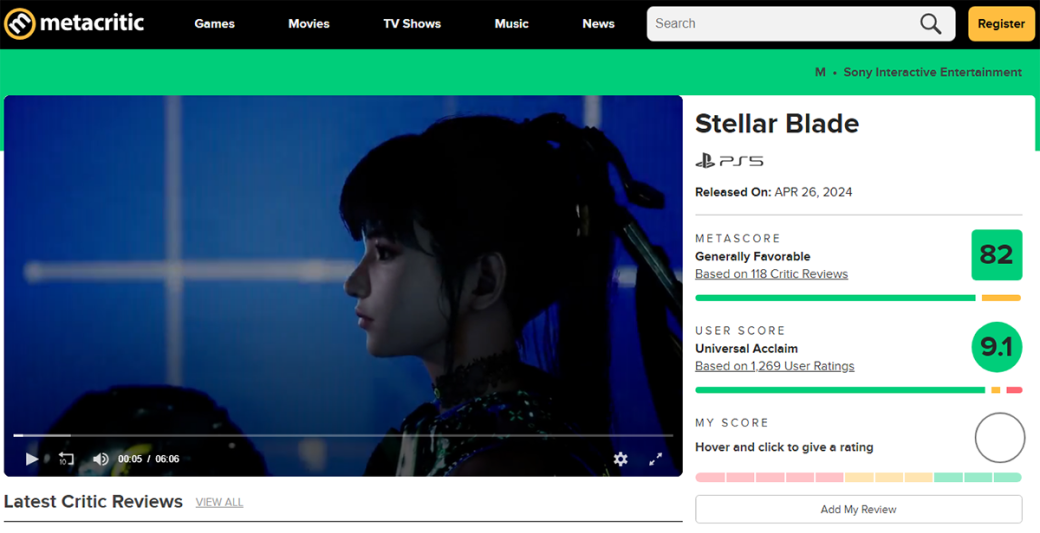 Пользователи Metacritic оценили Stellar Blade выше 9 баллов из 10 — фото 1