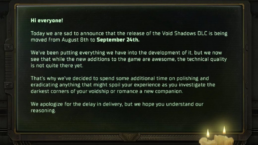 Дополнение Void Shadows для WH40K: Rogue Trader перенесли на сентябрь — фото 1