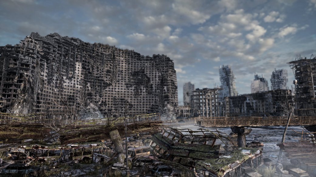 Вид разрушенной Москвы в Metro: Last Light Redux
