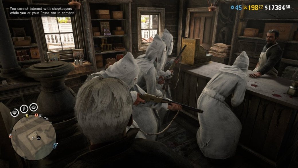 Галерея Читеры в костюмах Ку-клукс-клана атакуют игроков в Red Dead Online - 3 фото