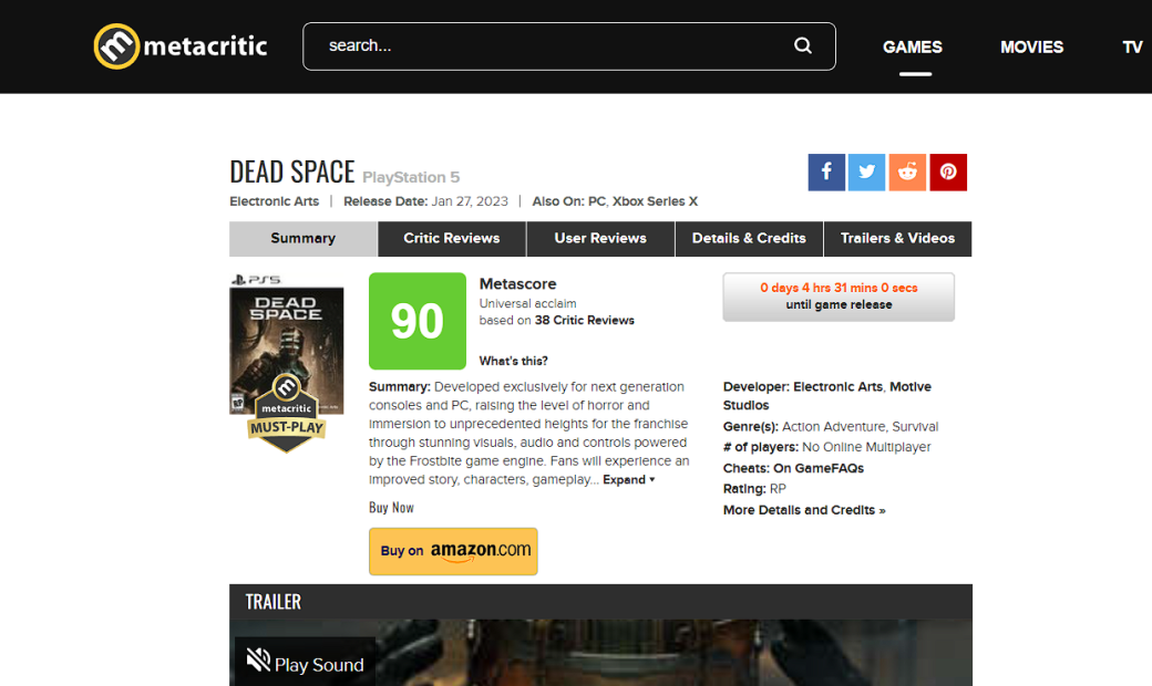 Галерея Критики вовсю хвалят ремейк Dead Space - 2 фото