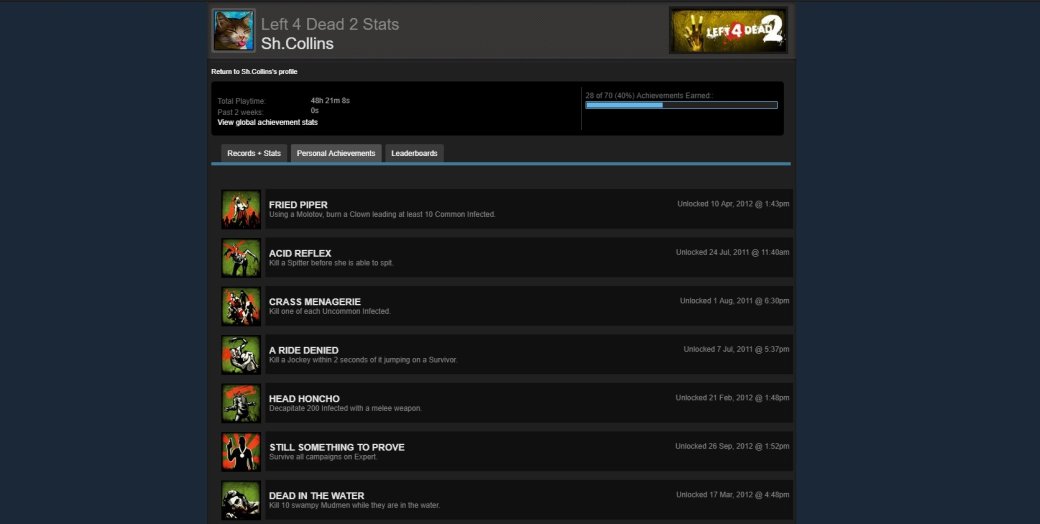 Достижения в Steam.