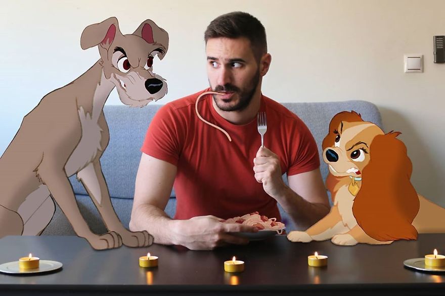 Находка: парень добавляет героев Disney на свои фото и создает новые сюжеты — изображение 3
