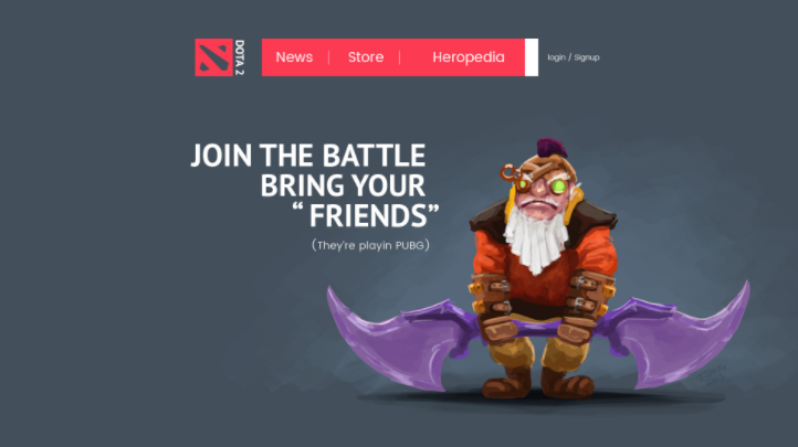Главная страница сайта Dota 2 глазами фаната — фото 1