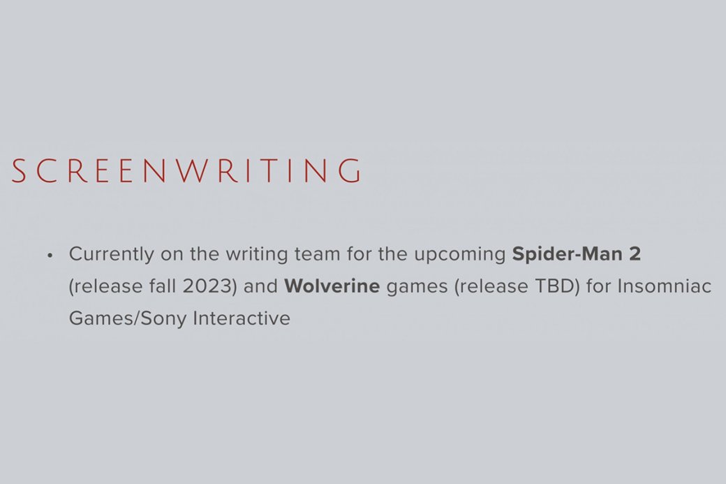 Сценаристка Marvelʼs Spider-Man 2 упомянула релиз игры осенью 2023 года — фото 1