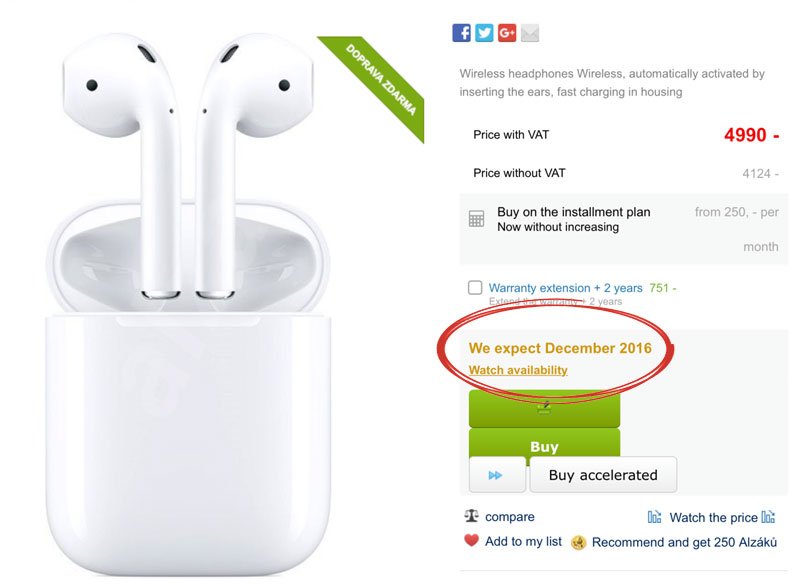 Продажи беспроводных наушников Apple AirPods стартуют совсем скоро — фото 2