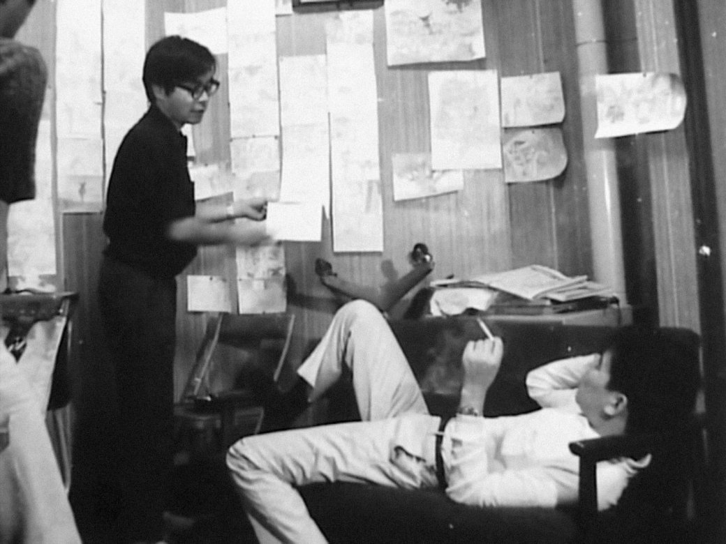 Хаяо Миядзаки и Исао Такахата в аниматорской среде обитания, 1971 год
Источник: фильм «Ясуо Оцука — радость в движении»