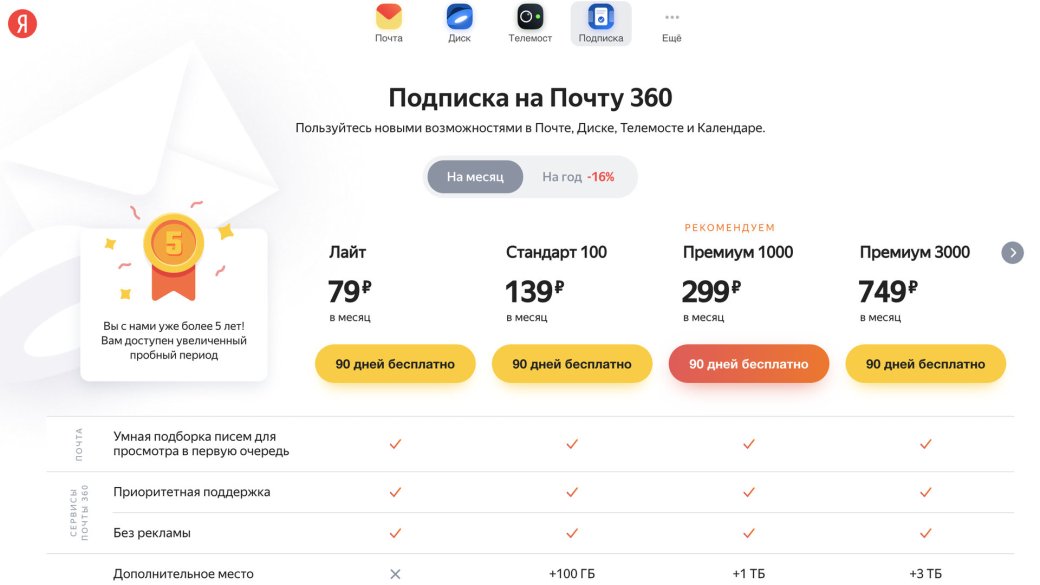 Представлена «Яндекс.Почта 360» — почтовый ящик с местом в «облаке» и набором сервисов — фото 2