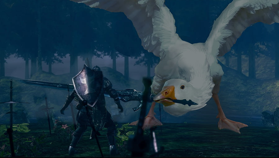 Моддер превратил гуся из Untitled Goose Game в гигантского босса в Dark Souls 3 — фото 1