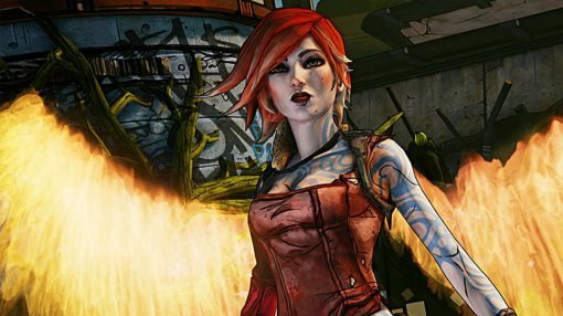 Модель предстала в огненном образе Лилит из серии игр Borderlands