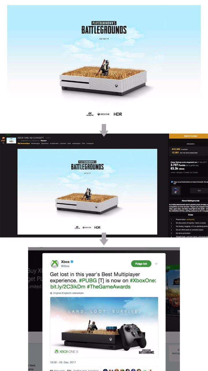 Microsoft без разрешения использовала идею рекламного постера PUBG, которую придумал обычный геймер — фото 1