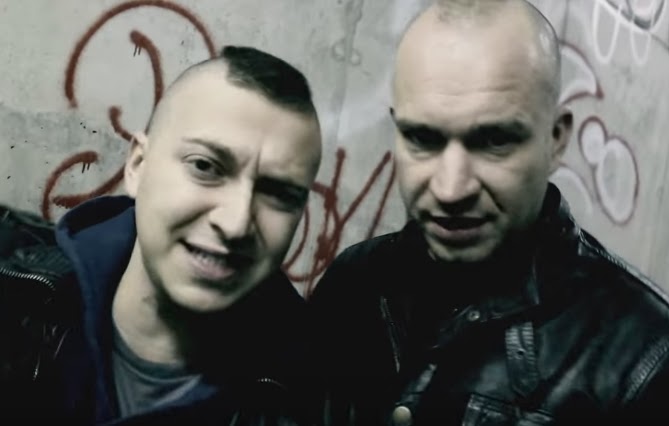 Oxxxymiron и Schokk. Кадр из клипа «То густо, то пусто»