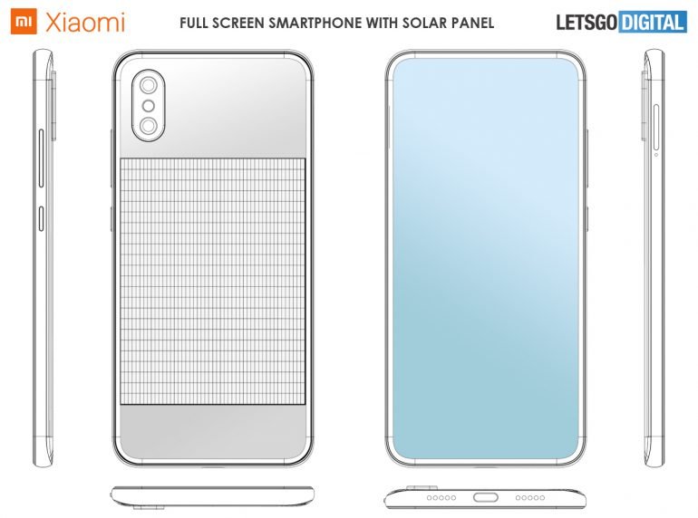 Xiaomi запатентовала смартфон с солнечной батареей и с подэкранной фронтальной камерой — фото 1