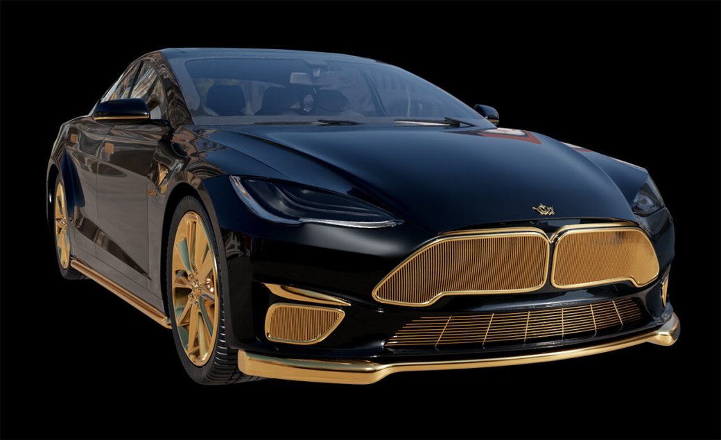 В России представлена позолоченная Tesla Model S за 22,5 млн рублей — изображение 6