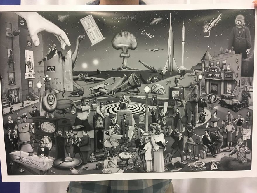 Галерея Художник спрятал сотни отсылок на постерах с призраками, ведьмами и персонажами Стивена Кинга - 2 фото
