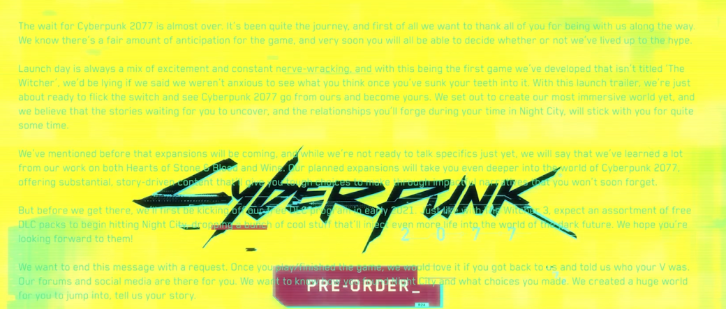 Релизный трейлер Cyberpunk 2077 содержит скрытое послание — фото 1