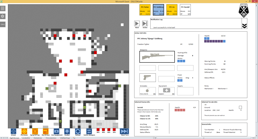 Галерея Начинающий VBA-программист написал спин-офф XCOM в Excel - 5 фото