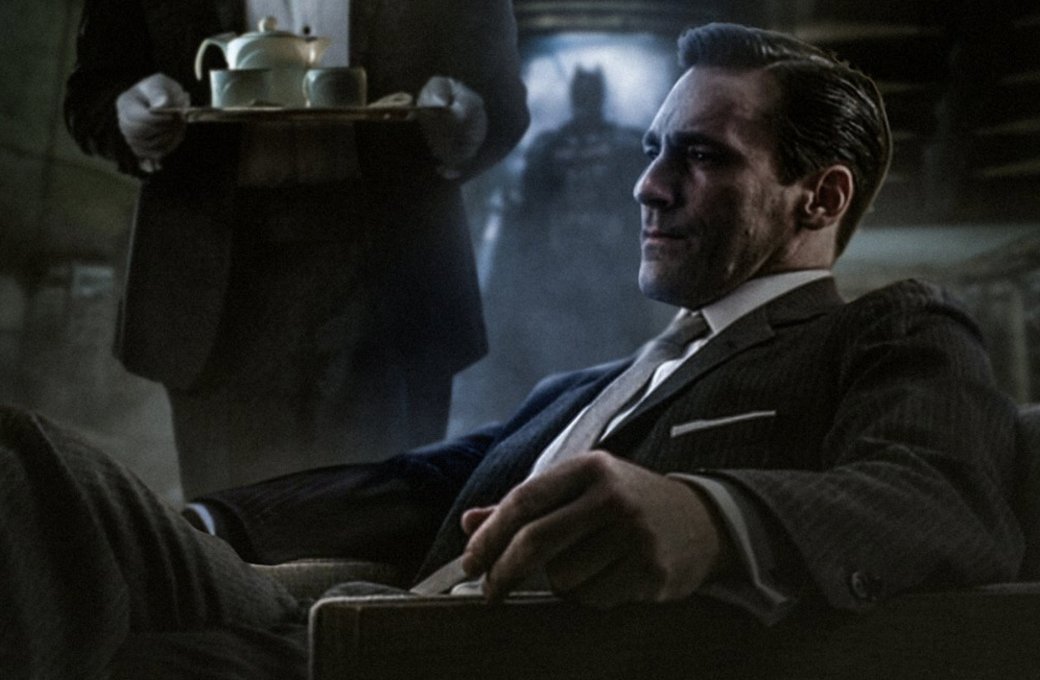 Фан-арт с Джоном Хэммом в образе Брюса Уэйна 

Автор арта: BossLogic