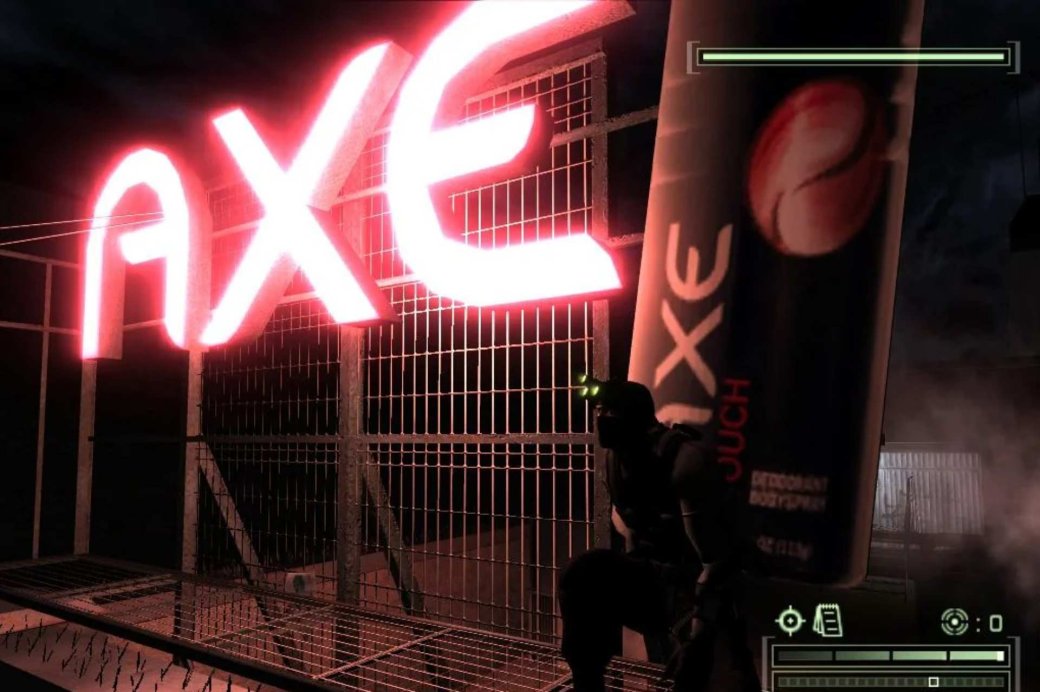 Игры серии Splinter Cell претендуют на звание рекордсмена по продакт-плейсменту. Там рекламировались энергетики, сотовые телефоны и другие товары / Изображение с сабреддита Splinter Cell