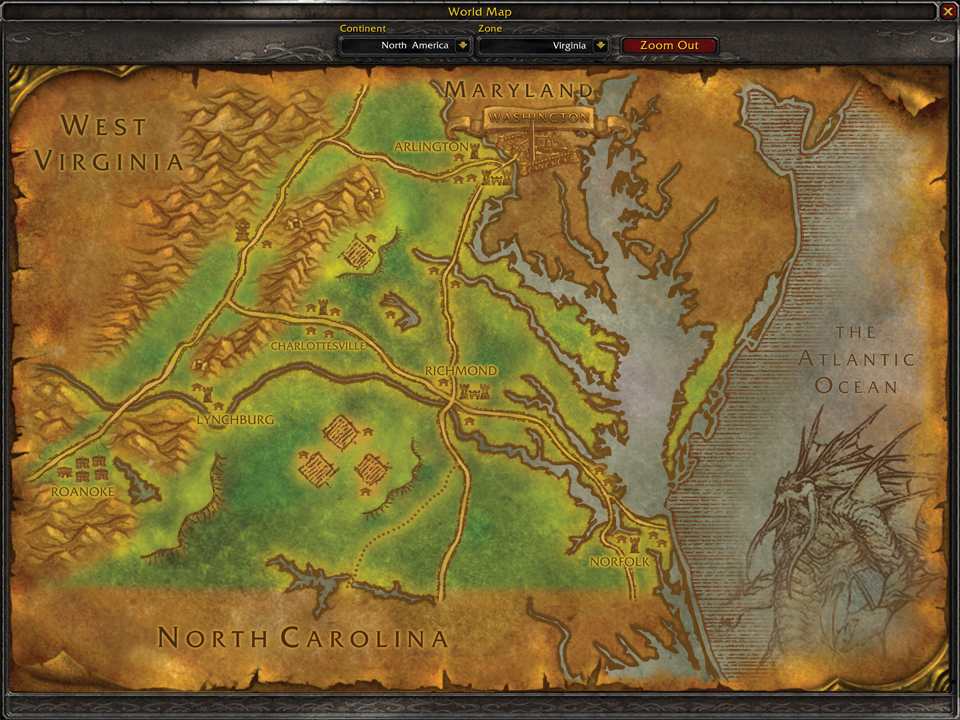Галерея Фанат World of Warcraft нарисовал карты американских штатов в стиле MMORPG - 5 фото