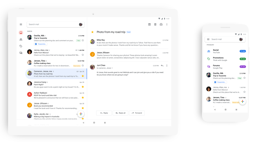 Google обновила дизайн почтового клиента Gmail на Android и iOS — фото 3