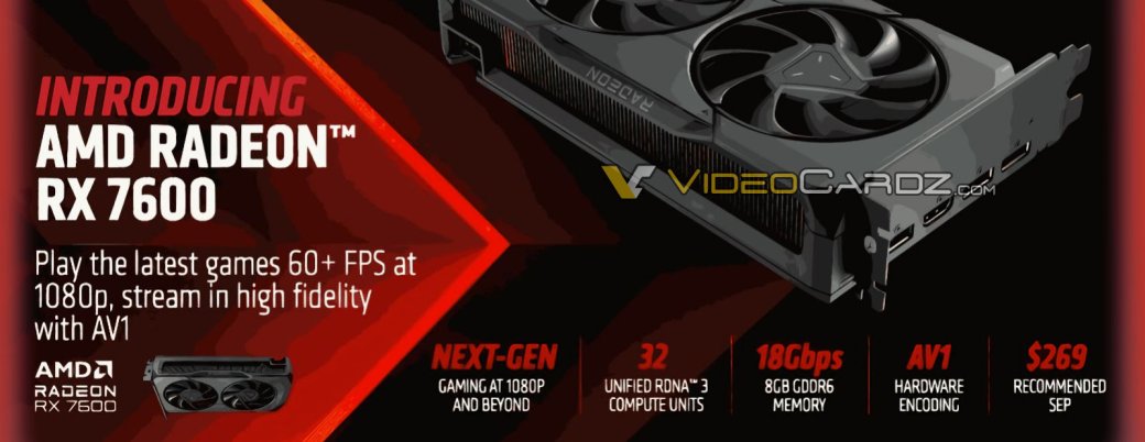 Галерея AMD официально представила видеокарту Radeon RX 7600 - 2 фото