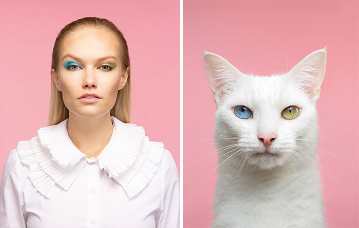 Фотограф делает снимки людей и котов, которые выглядят как двойники — фото 10