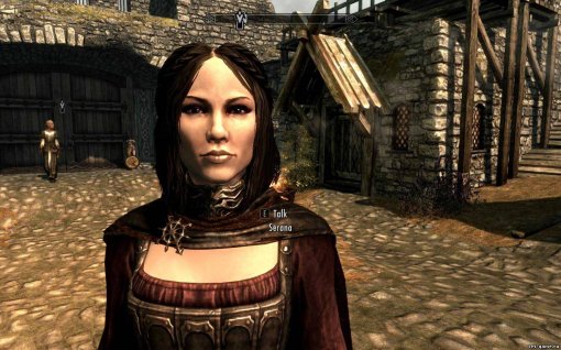 Модель снялась в облике вампирши Сераны из The Elder Scrolls 5: Skyrim