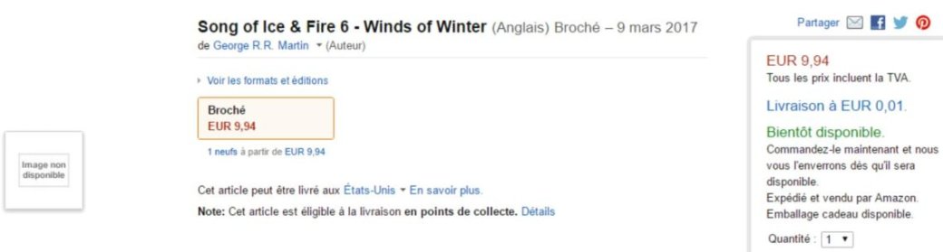 Галерея На Amazon появилась дата выхода «Ветров зимы» Джорджа Мартина - 1 фото