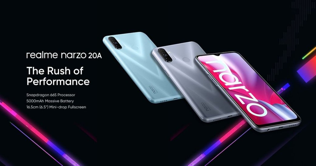Realme представила линейку ультрабюджетных смартфонов Narzo 20A, 20 и 20 Pro — фото 3
