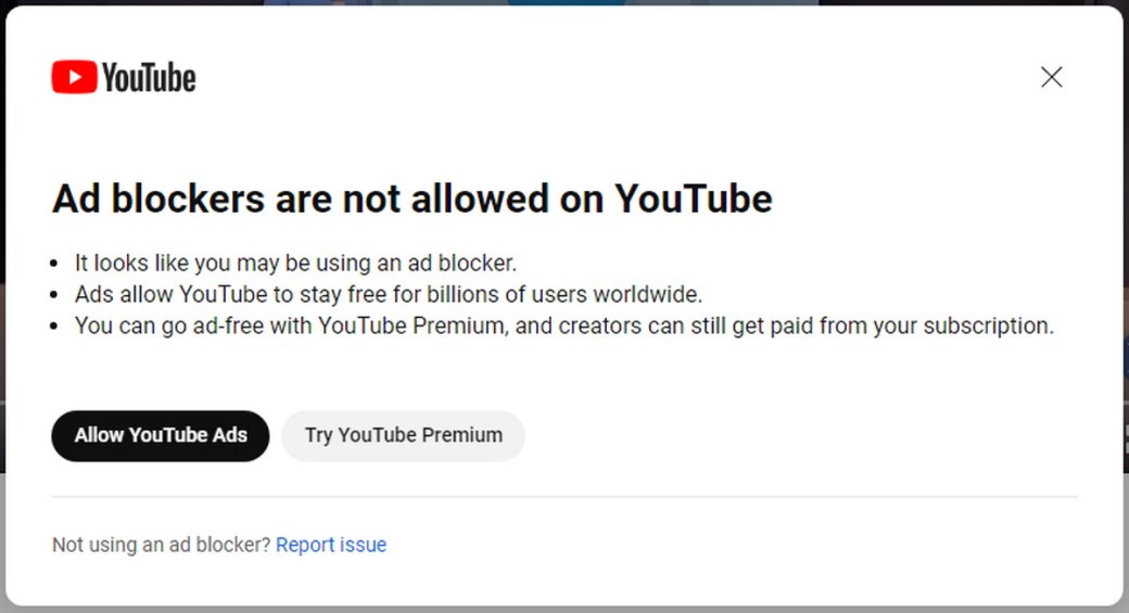 В рамках теста YouTube будет препятствовать работе блокировщиков рекламы — фото 1