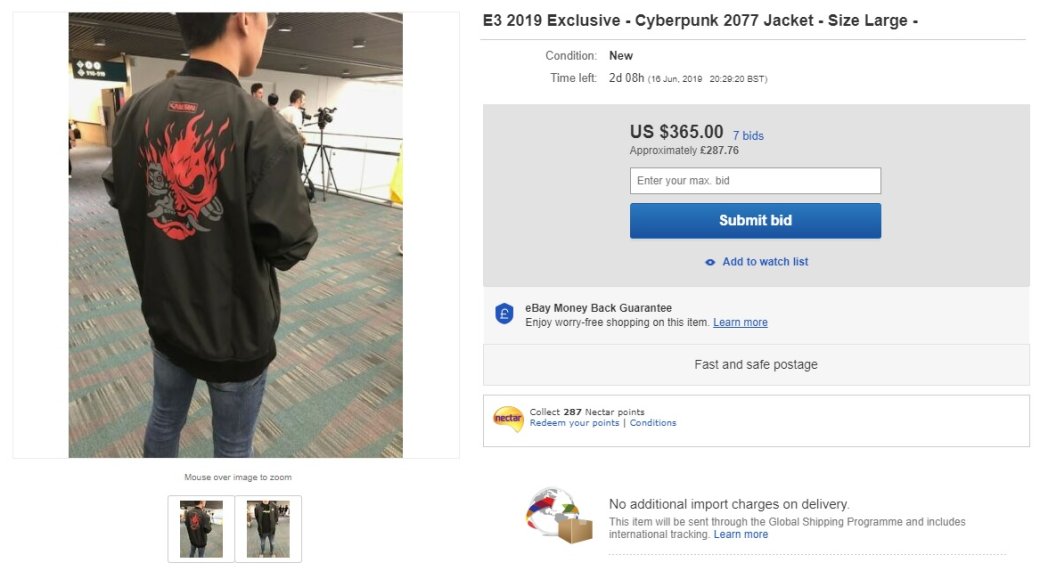 На eBay куртка по Cyberpunk 2077 продается за 29 тысяч рублей. Разработчики просят не покупать ее — фото 2