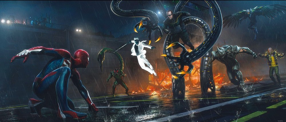 Галерея Человек-паук против Зловещей шестерки в фантастических артах по Marvel's Spider-Man - 11 фото