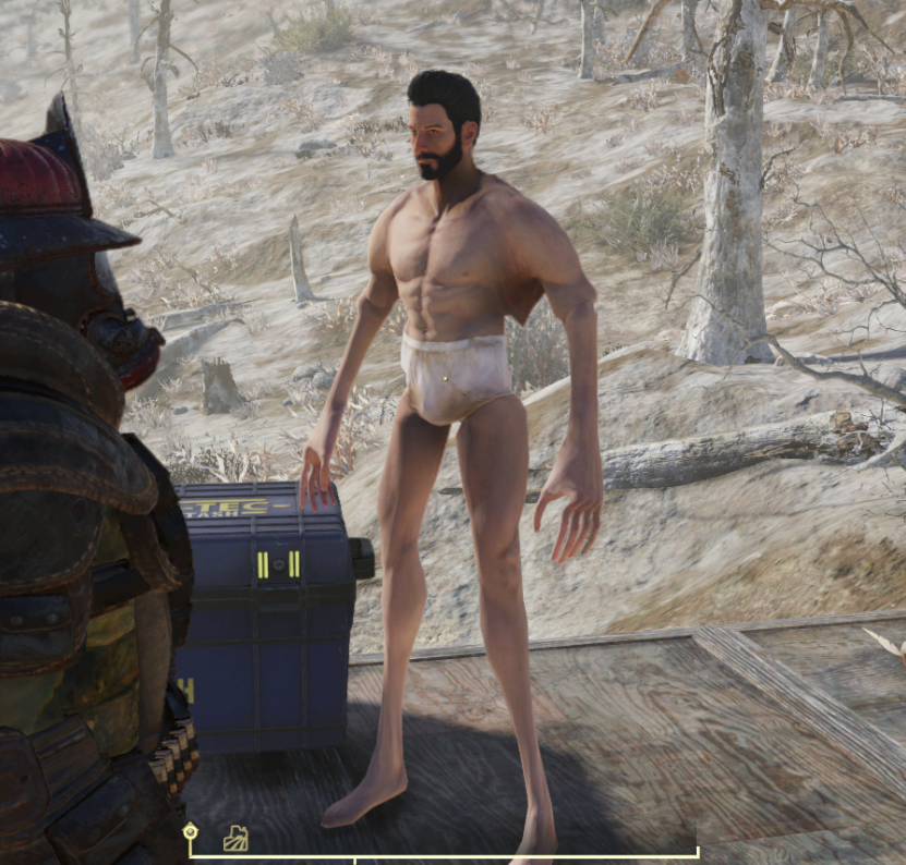 Из-за бага в Fallout 76 силовая броня «раздевает» догола персонажей и деформирует их конечности — фото 2