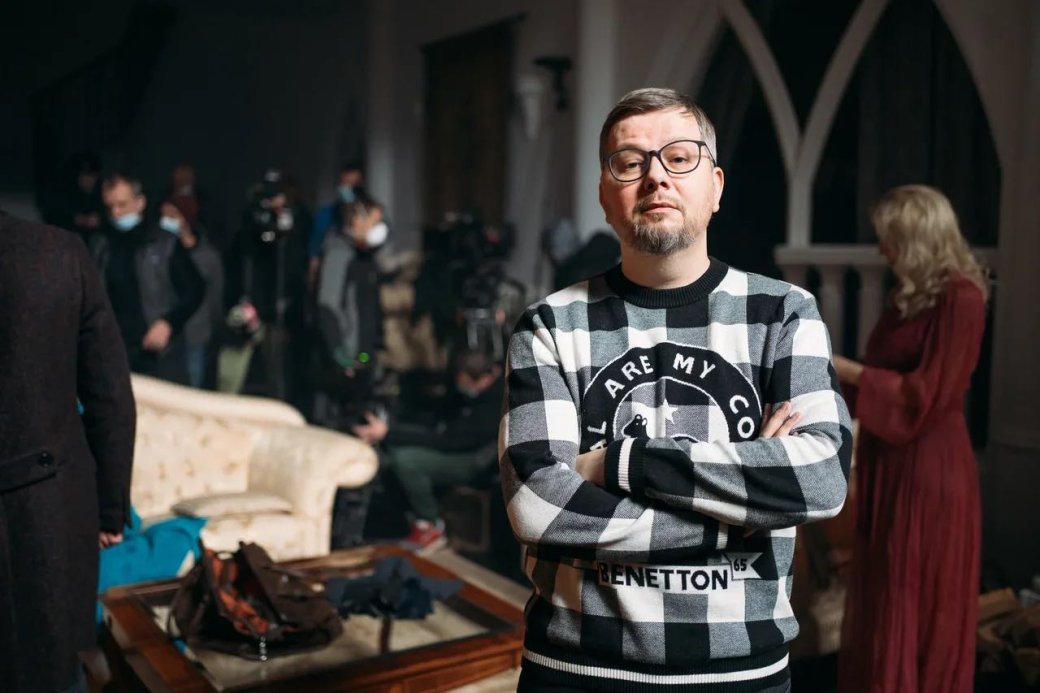 Алексеей Акимов на съемках сериала «Вампиры средней полосы»