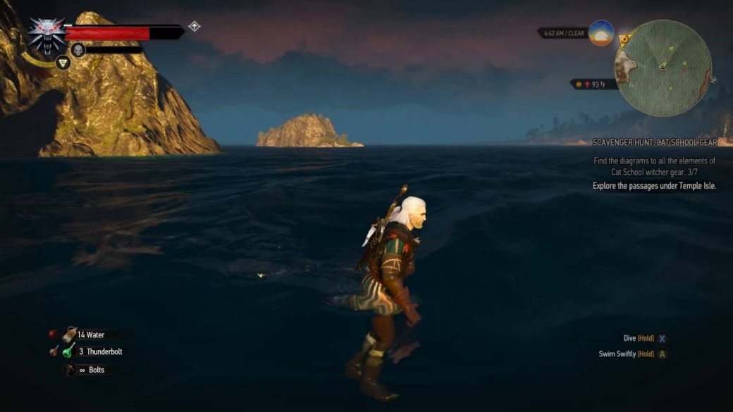 Гифка дня: не лучший пловец Геральт в ​The Witcher 3: Wild Hunt — фото 1