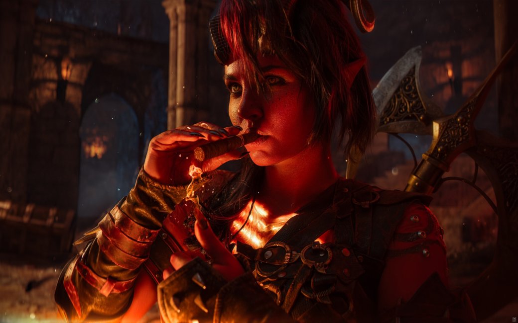 Галерея Модель примерила наряд дьявольски крутой Карлах из Baldurʼs Gate 3 - 5 фото