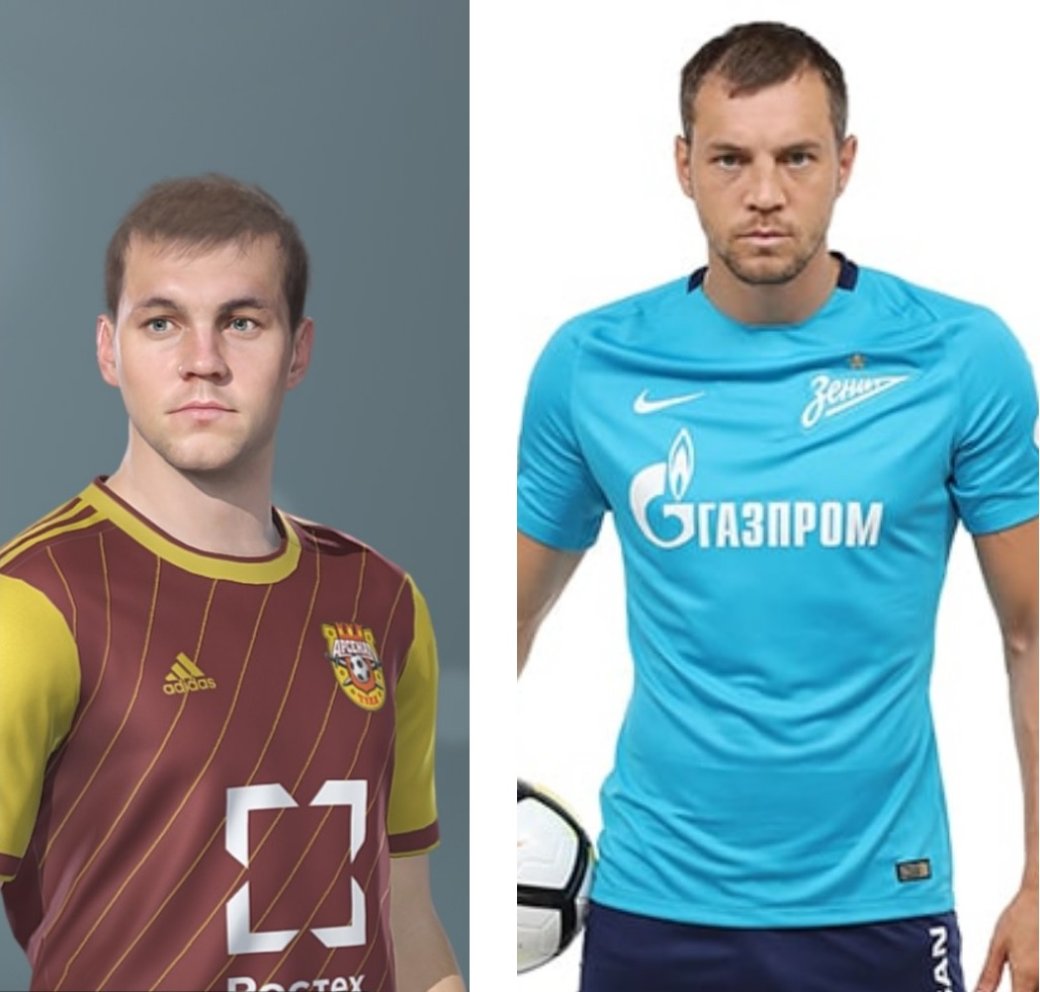 **Артем Дзюба в настоящее время играет за «Зенит», но в PES 2019 его виртуальная копия до сих пор заявлена за «Арсенал».**