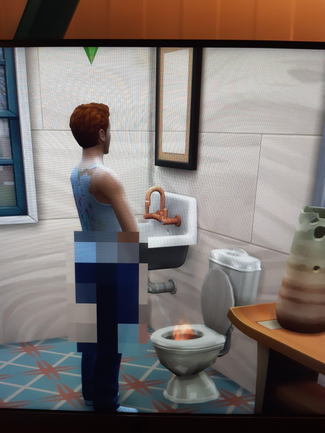 В The Sims 4 обнаружили забавный баг — персонажи начали мочиться пламенем — фото 1