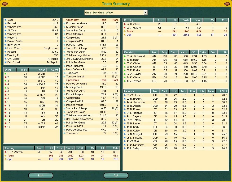 Front Office Football 2007 - кадр 4