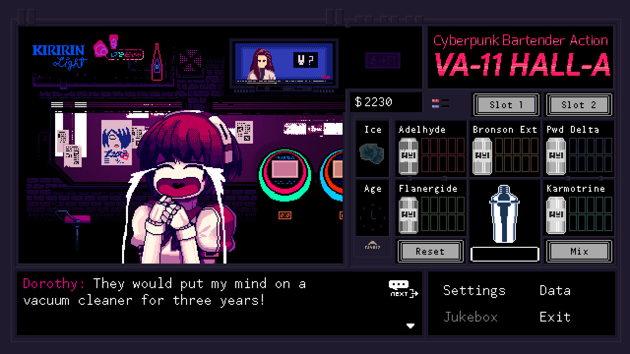 VA-11 Hall-A: Cyberpunk Bartender Action — скриншот 2