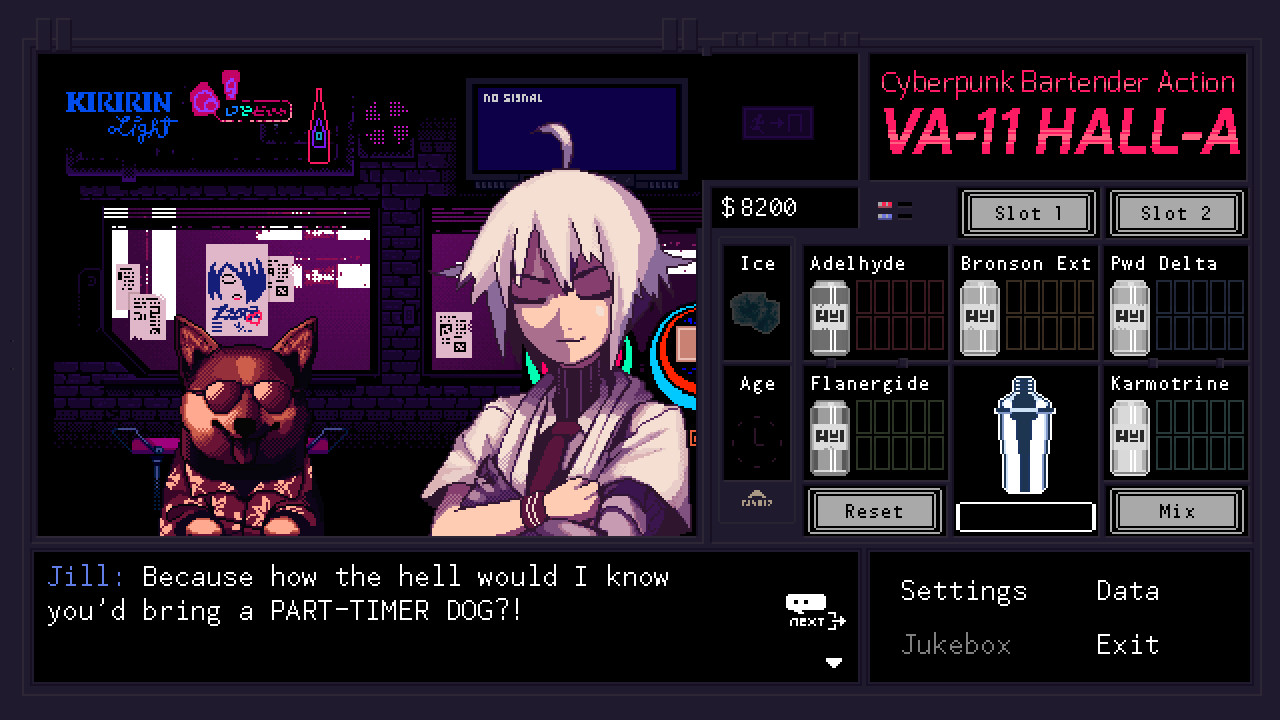 VA-11 Hall-A: Cyberpunk Bartender Action — скриншот 5