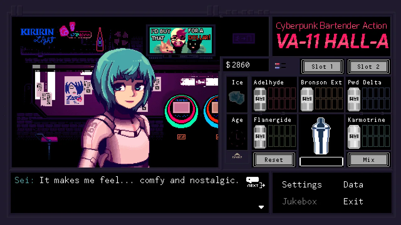 VA-11 Hall-A: Cyberpunk Bartender Action - кадр 7