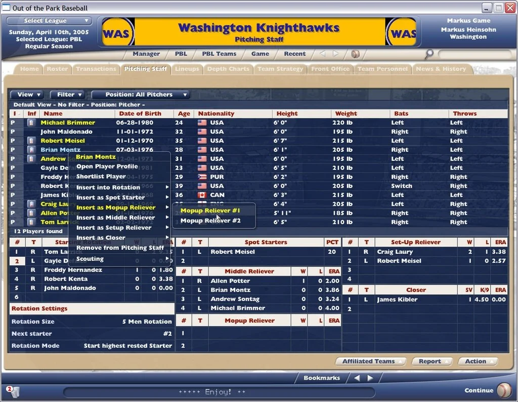 Out of the Park Baseball 2006 - кадр 3
