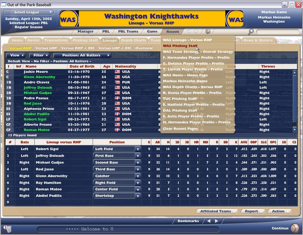 Out of the Park Baseball 2006 — скриншот 2