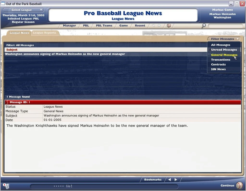 Out of the Park Baseball 2006 - кадр 12