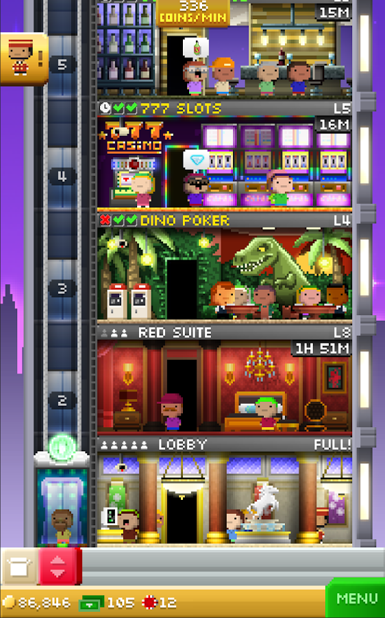 Tiny Tower Vegas — скриншот 1