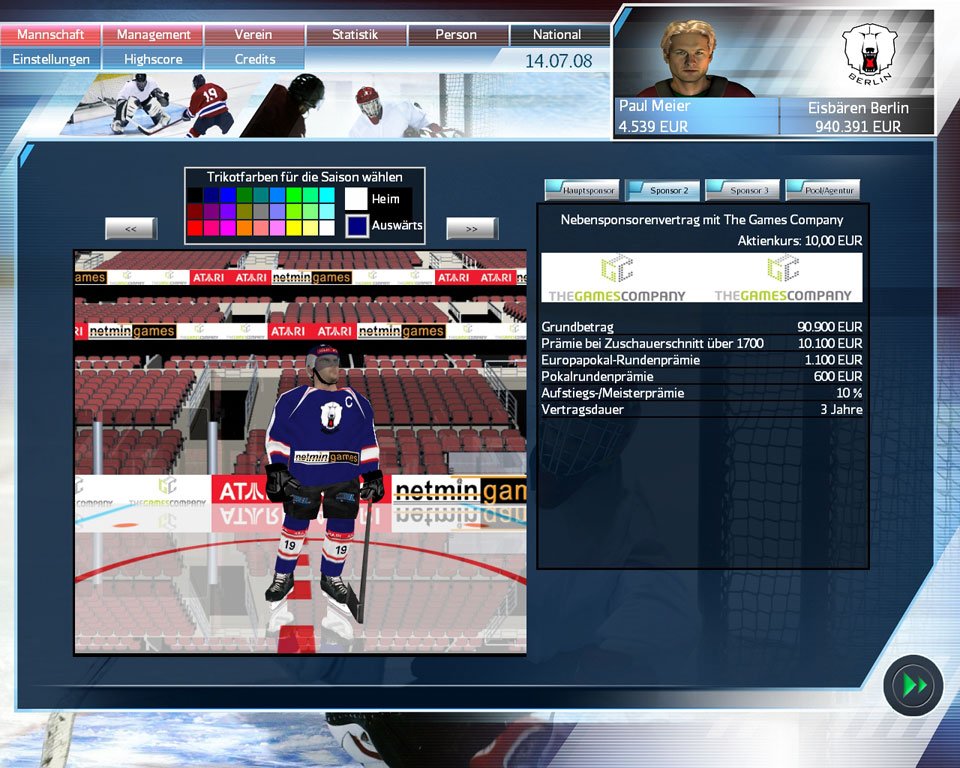 Ice Hockey Manager 2009 — скриншот 1
