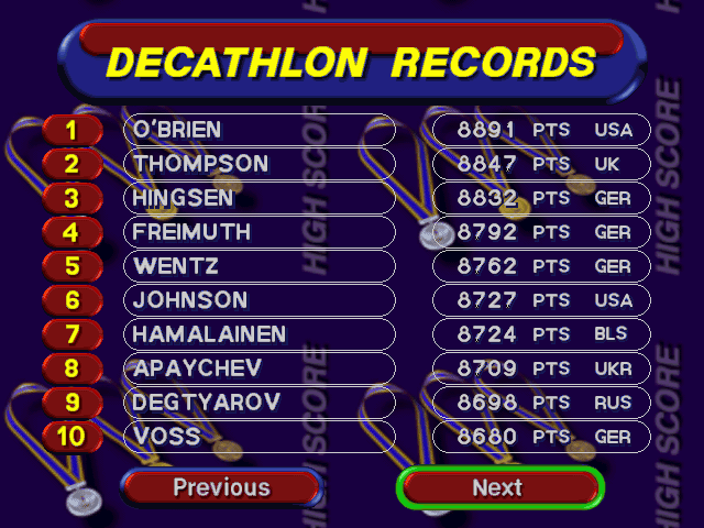3DO Games: Decathlon - кадр 1